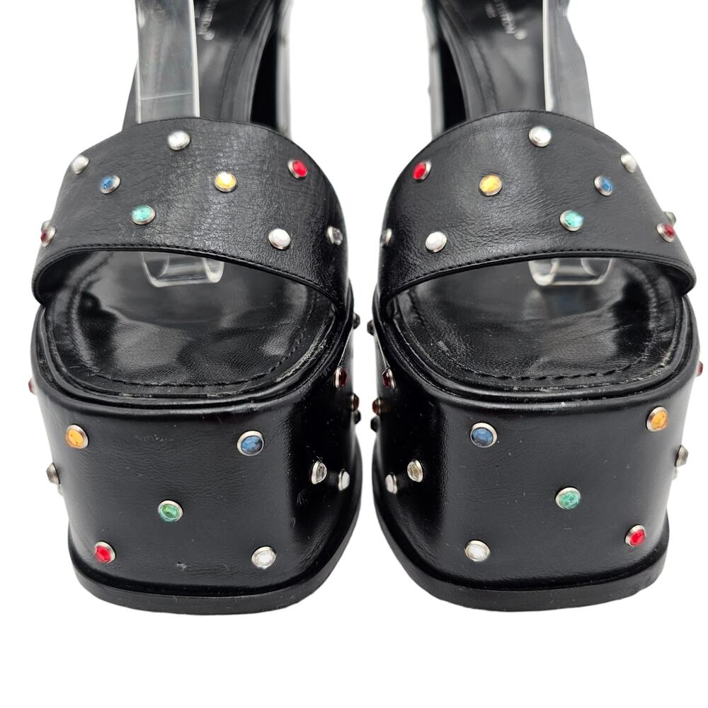 Louis Vuitton Monogram Platform Block Heel Sandal Black Crystal Stud Size 39 9 - Picture 6 of 15